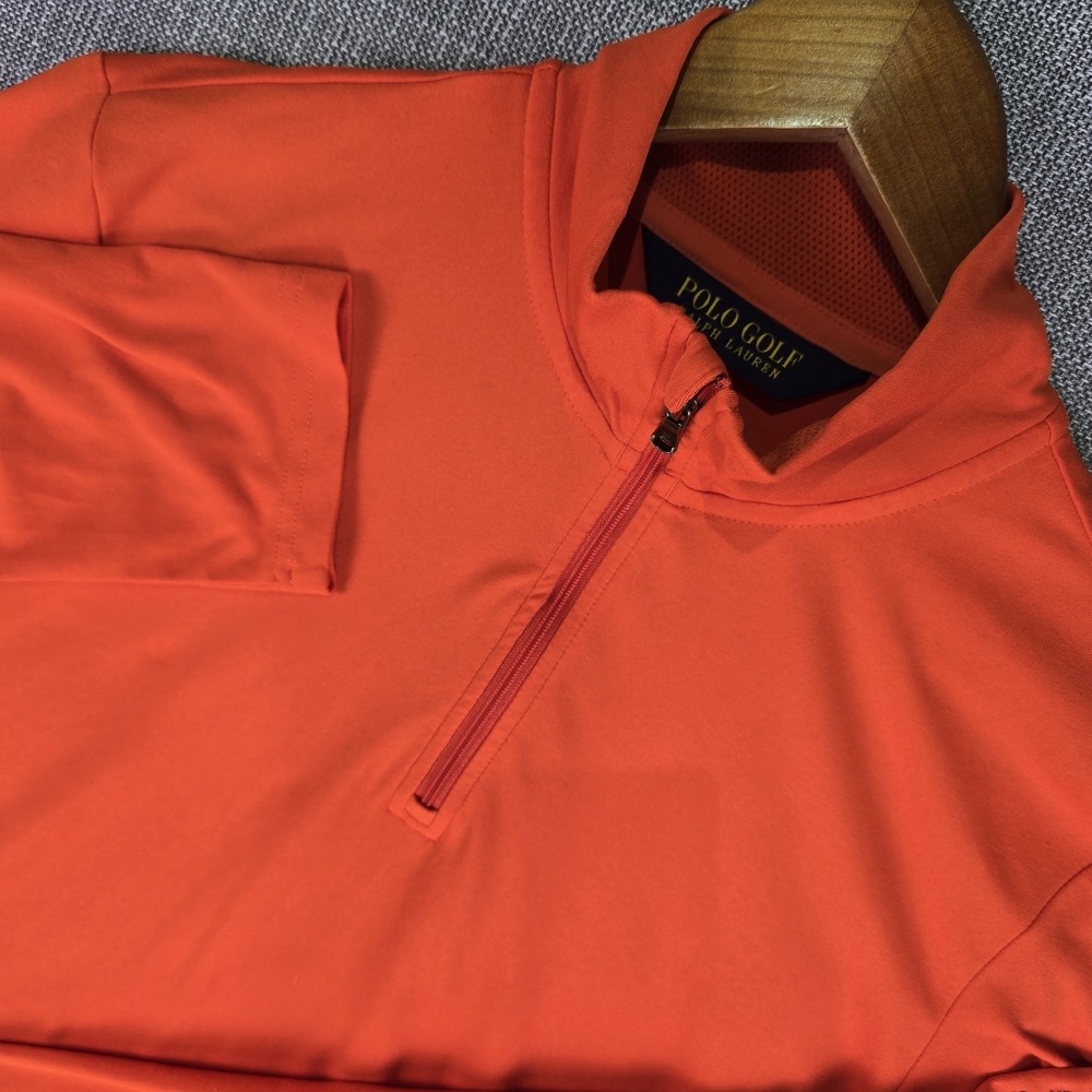 Whistling Straits x Polo Golf Ralph Lauren Quarter Zip Mens M Orange Performance